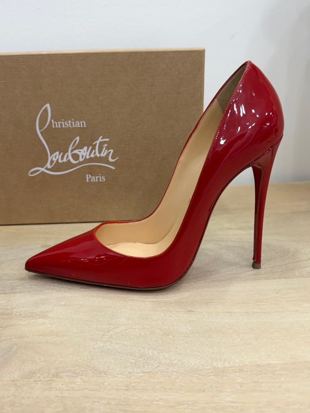 Christian Louboutin So Kate Red Patent Leather Pumps Heels 120mm w Box 38 1/2 - Picture 9 of 15